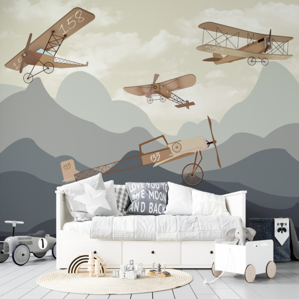Freska „Aeroplanes in the Mountains” (lėktuvai kalnuose)