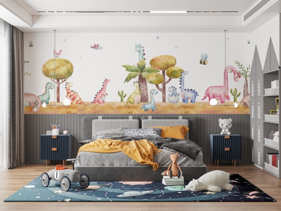 Sienų tapyba Spalvoti dinozaurai