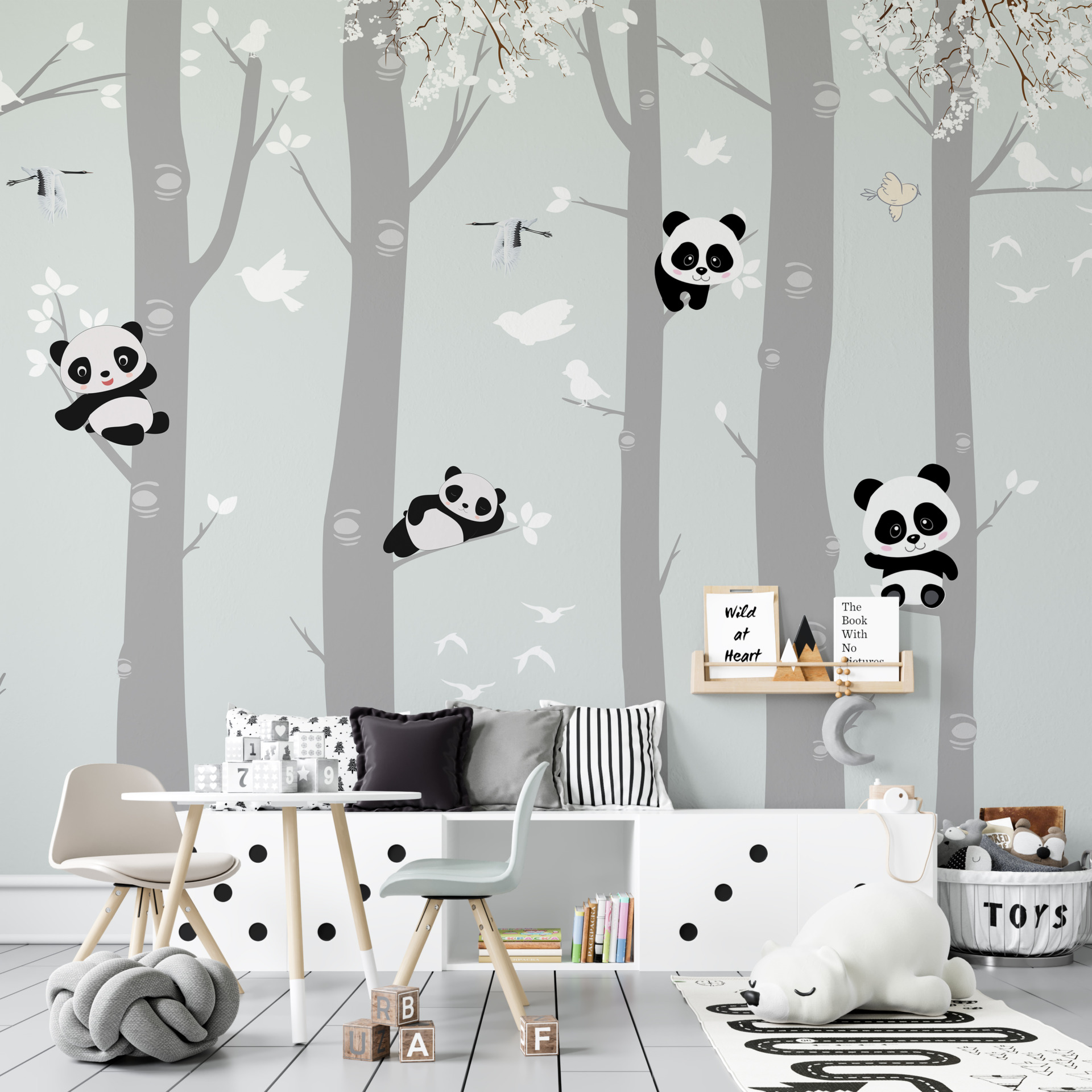 Sienų tapyba Panda Bears in the Trees
