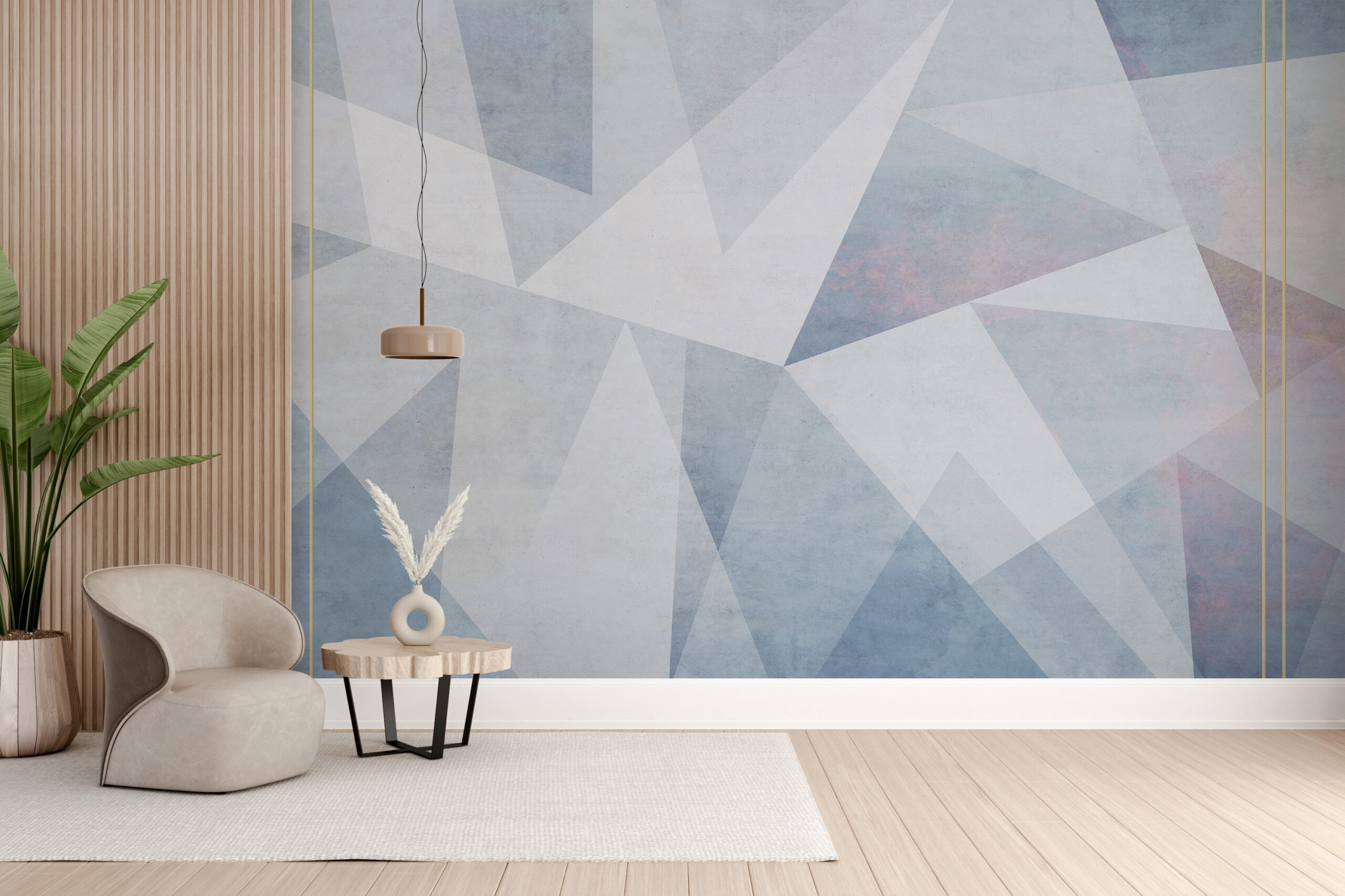 Pastelinės geometrijos tapetai