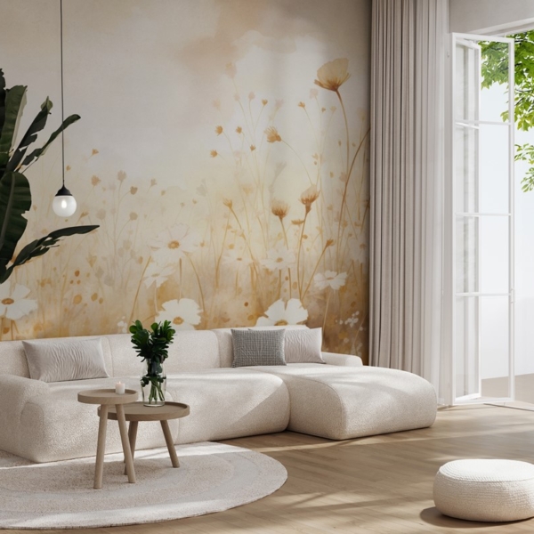 Fototapetai Pieva auksiniame švytėjime