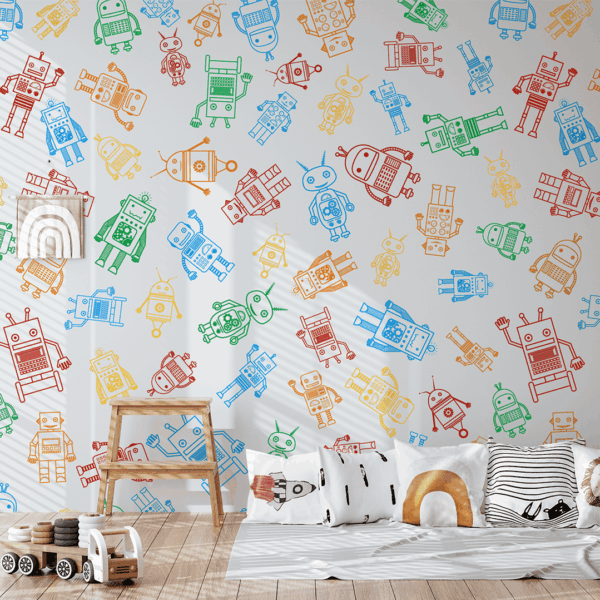 Fototapetai Spalvoti robotai