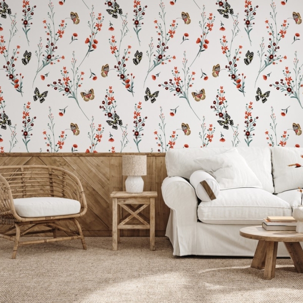 Fototapetai Drugeliai ir aguonų pynimai