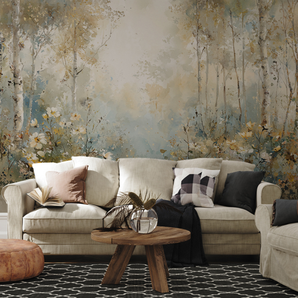 Fototapetai Miško harmonija akvarelėje