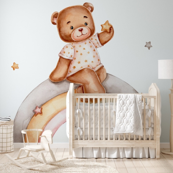 Fototapetai Meškiuko vaivorykštės pasaulis