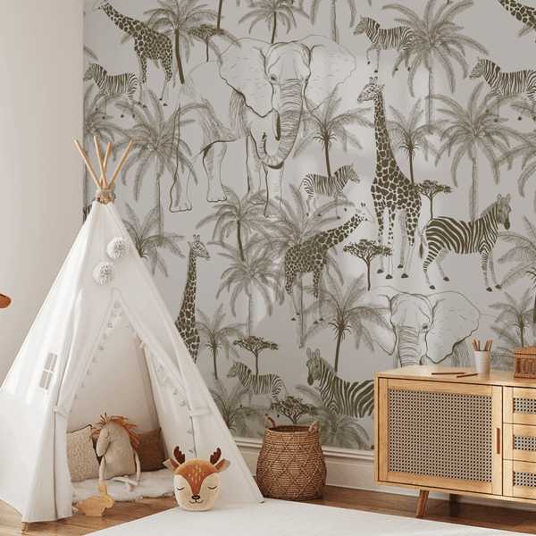 Fototapetai Gyvūnai po palmėmis