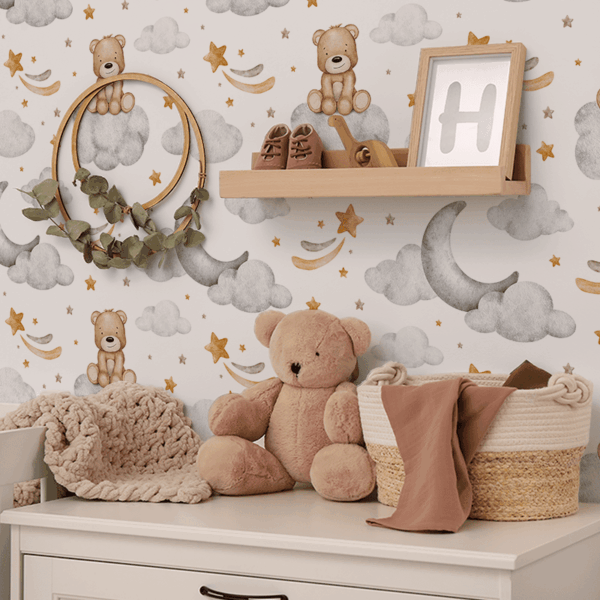 Fototapetai Meškiukas ant debesies