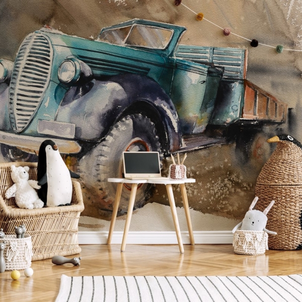 Fototapetai Senas automobilis ūkyje