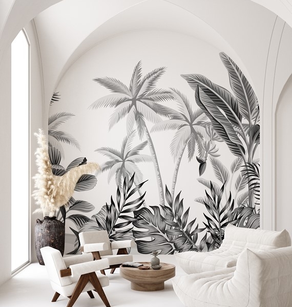 Fototapetai Juodos ir baltos palmės