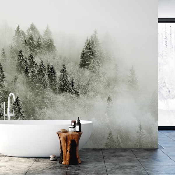 Fototapetai Žiemos miškas rūkuose