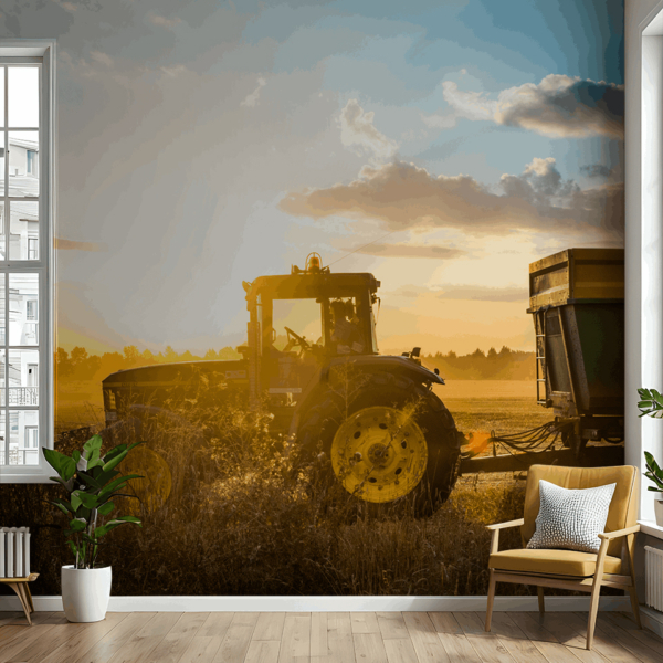 Fototapetai Traktorius lauke