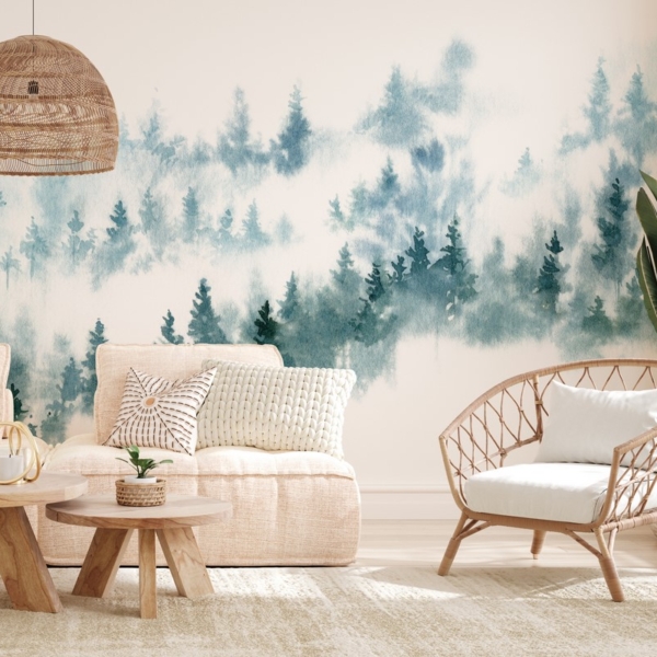 Fototapetai Miglotas spygliuočių miškas