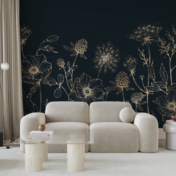 Fototapetai Gėlės tamsiame fone