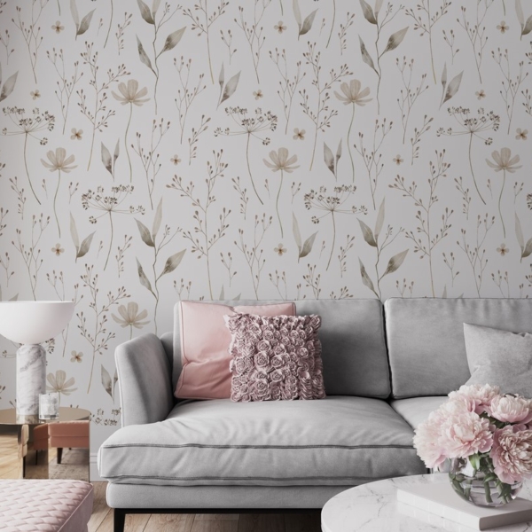 Fototapetai Subtilūs žiedai baltame fone