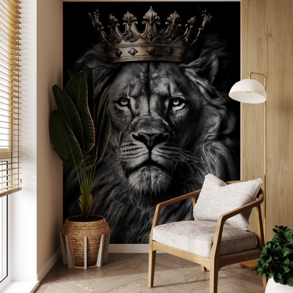 Fototapetai Liūtas su auksine karūna