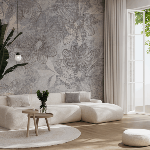 Fototapetai Gėlių pilka