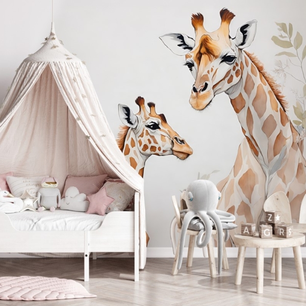 Fototapetai Žirafų šeima