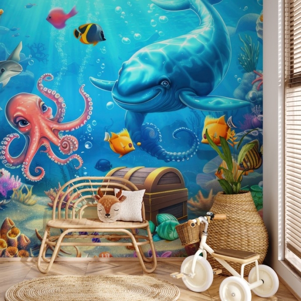 Fototapetai Povandeninis nuotykis su jūros gyventojais