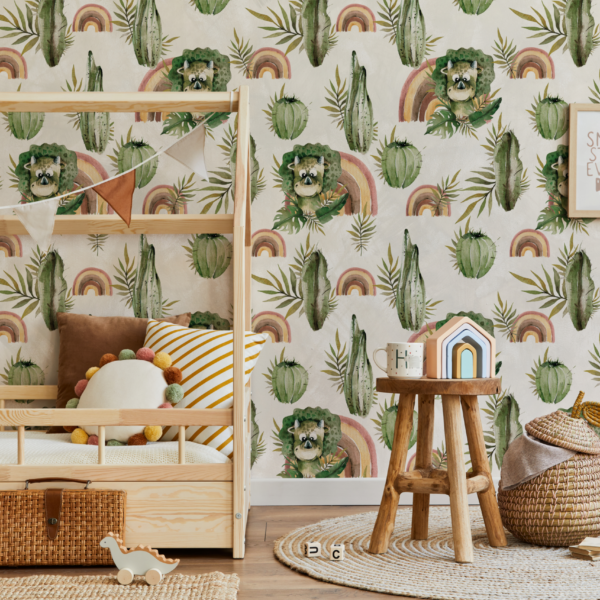 Fototapetai Boho dinozauras su kaktusais