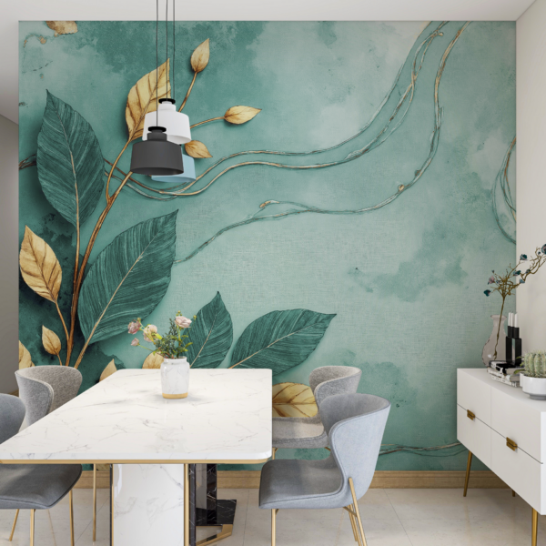 Fototapetai Turkio spalvos Botanica su auksu