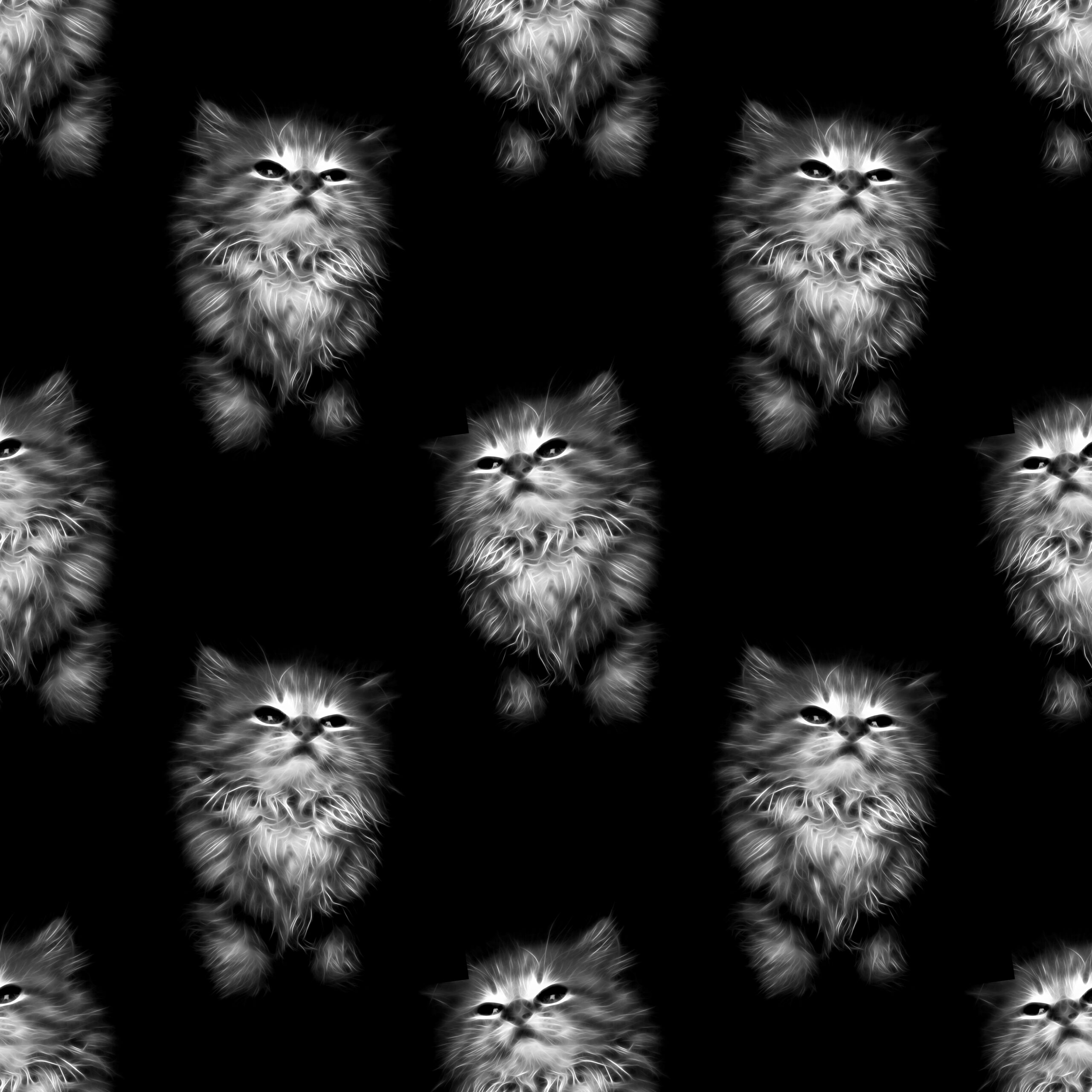 Abstract kitten seamless background