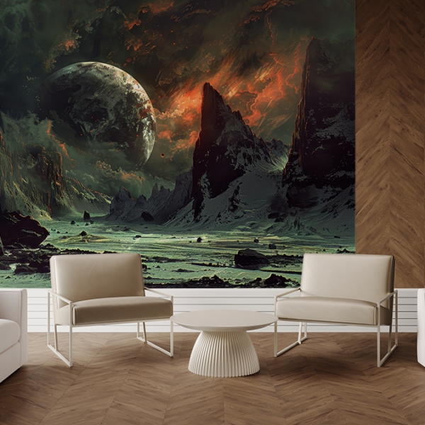 Fototapetai Svetima planeta virš Uolinės žemės