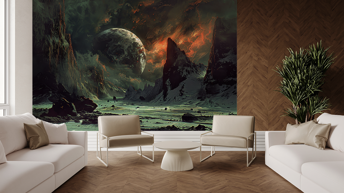 Fototapetai Svetima planeta virš Uolinės žemės