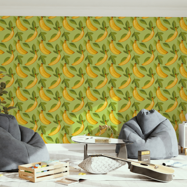 Fototapetai Bananai žaliame fone
