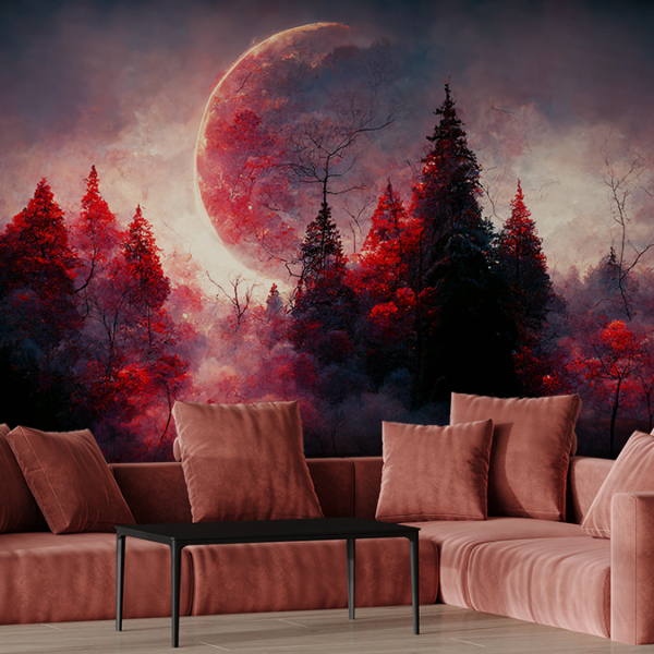 Fototapetai Raudonoji planeta virš Tamsaus miško