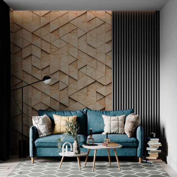 Fototapetai Medinė geometrija 3D