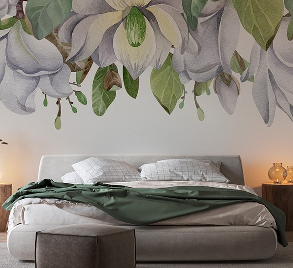 Fototapetai Magnolijos ant baltos