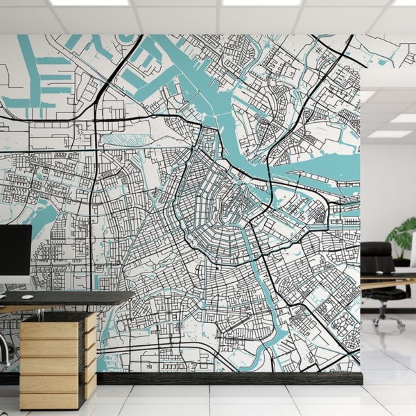 Fototapetai Amsterdamo miesto žemėlapis