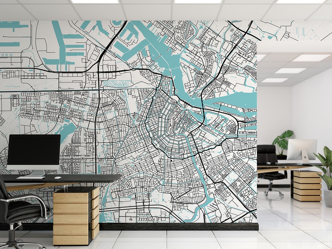 Fototapetai Amsterdamo miesto žemėlapis