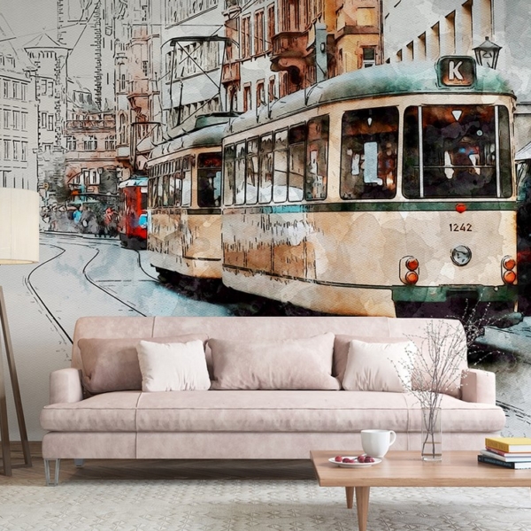 Fototapetai Retro tramvajus